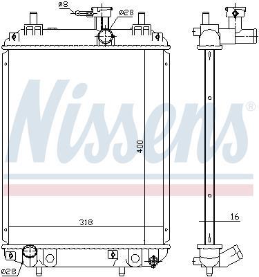 Radiateur moteur (Radiateur de refroidissement) NISSENS ref. 617549