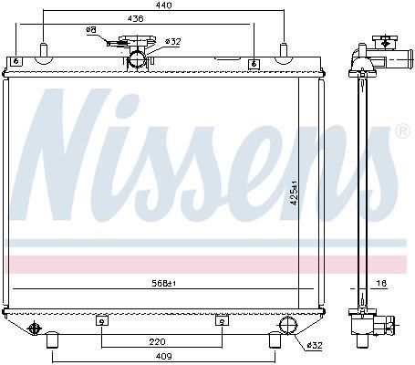 Radiateur moteur (Radiateur de refroidissement) NISSENS ref. 617555