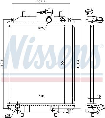 Radiateur moteur (Radiateur de refroidissement) NISSENS ref. 617556