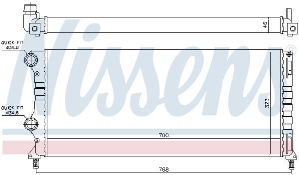 Radiador motor NISSENS ref. 692557