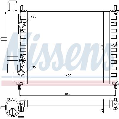 Radiador motor NISSENS ref. 61779