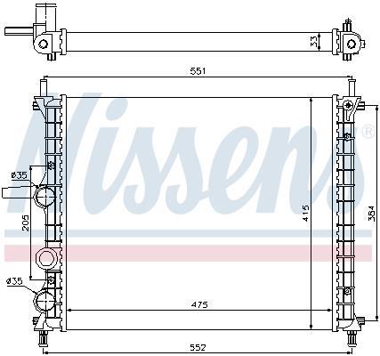 Radiateur moteur (Radiateur de refroidissement) NISSENS ref. 617848