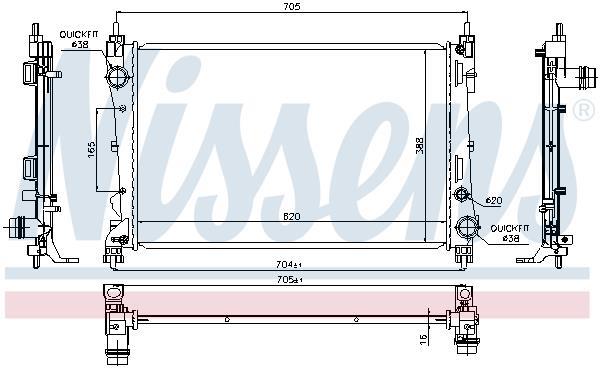 Radiateur moteur (Radiateur de refroidissement) NISSENS 617854
