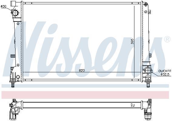 Radiateur moteur (Radiateur de refroidissement) NISSENS ref. 617863