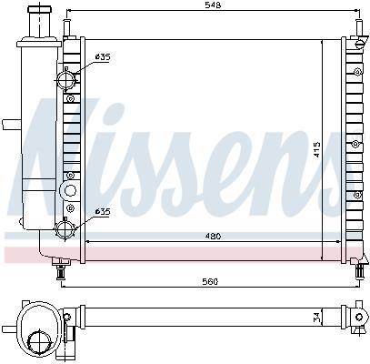 Radiador motor NISSENS ref. 61788
