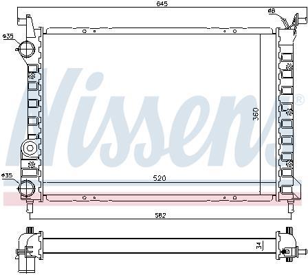 Radiateur moteur (Radiateur de refroidissement) NISSENS 694962