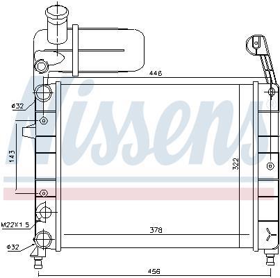 Radiador, refrigeración del motor NISSENS ref. 61845