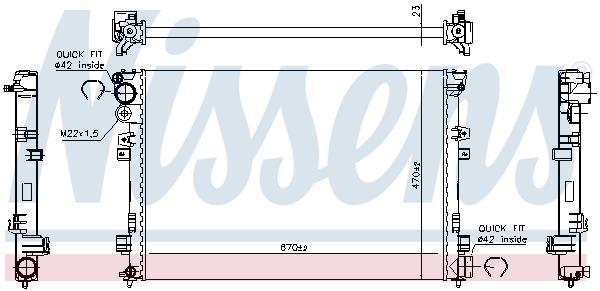 Radiateur moteur (Radiateur de refroidissement) NISSENS ref. 695079