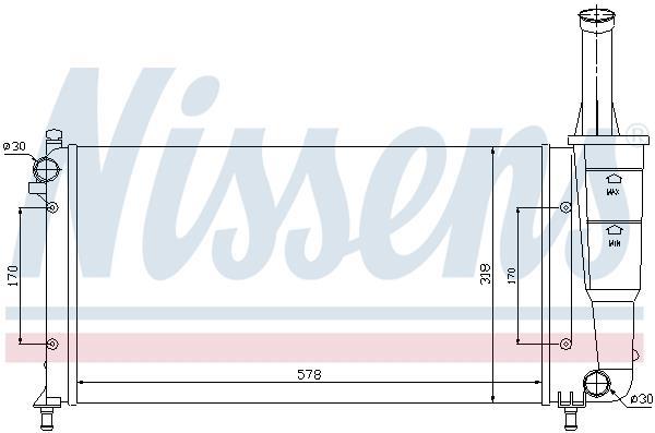 Radiateur moteur (Radiateur de refroidissement) NISSENS ref. 691307
