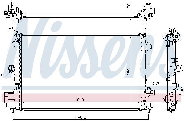 Radiateur moteur (Radiateur de refroidissement) NISSENS ref. 61914A