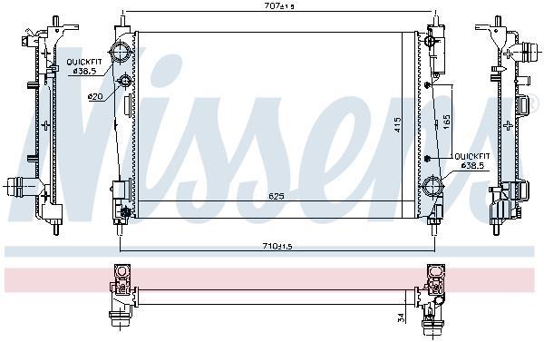 Radiateur moteur (Radiateur de refroidissement) NISSENS 61915