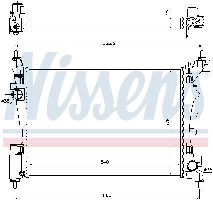 Radiateur moteur (Radiateur de refroidissement) NISSENS ref. 690925
