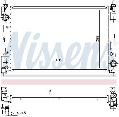 Radiateur moteur (Radiateur de refroidissement) NISSENS ref. 61924