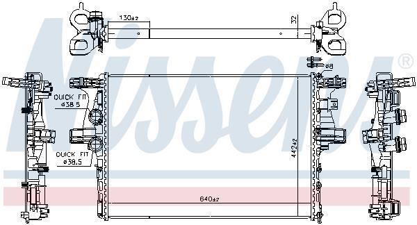 Radiateur moteur (Radiateur de refroidissement) NISSENS 61988