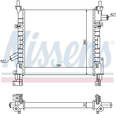 Radiateur moteur (Radiateur de refroidissement) NISSENS 62005