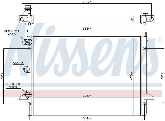 Radiador motor NISSENS ref. 697411
