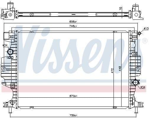 Radiateur moteur (Radiateur de refroidissement) NISSENS 620152