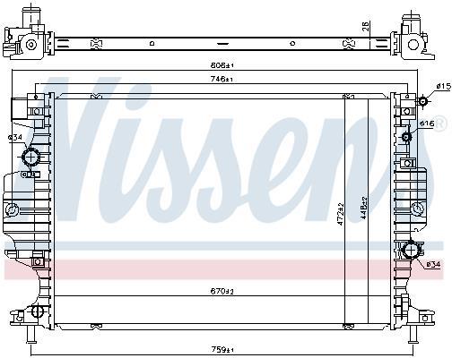 Radiateur moteur (Radiateur de refroidissement) NISSENS 620156