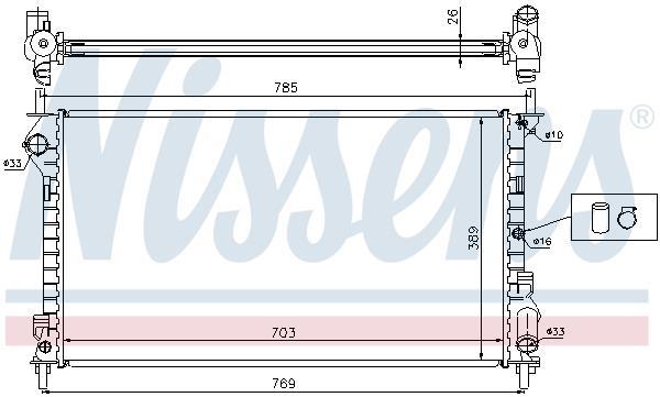 Radiateur moteur (Radiateur de refroidissement) NISSENS ref. 62015A