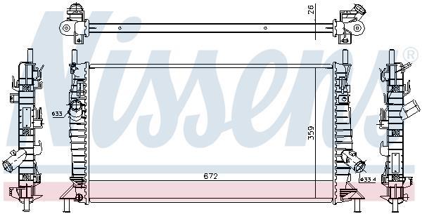 Radiador, refrigeración del motor NISSENS ref. 62017A