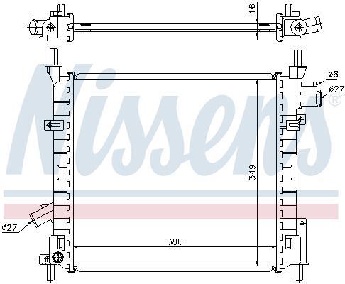 Radiateur moteur (Radiateur de refroidissement) NISSENS 62022A