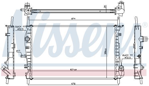 Radiateur moteur (Radiateur de refroidissement) NISSENS 62023A