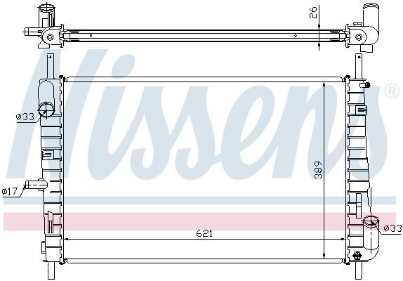 Radiateur moteur (Radiateur de refroidissement) NISSENS ref. 62025A
