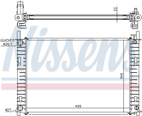 Radiateur moteur (Radiateur de refroidissement) NISSENS 62027A