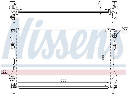Radiateur moteur (Radiateur de refroidissement) NISSENS 62044A