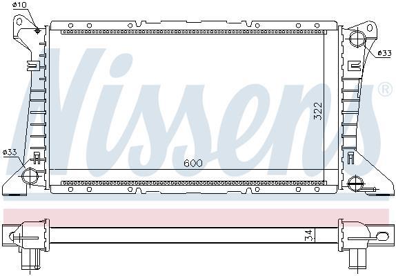 Radiateur moteur (Radiateur de refroidissement) NISSENS 62049