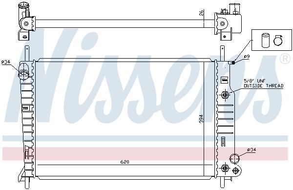 Radiateur moteur (Radiateur de refroidissement) NISSENS 62050