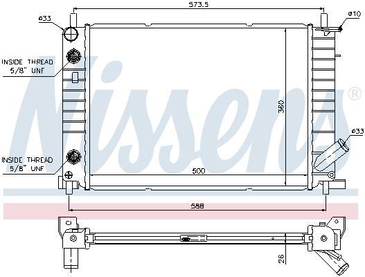 Radiateur moteur (Radiateur de refroidissement) NISSENS 62054