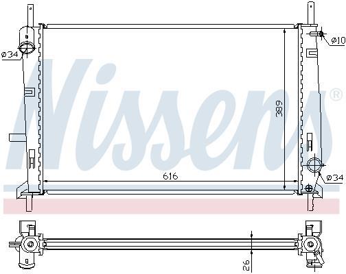Radiateur moteur (Radiateur de refroidissement) NISSENS 62056A