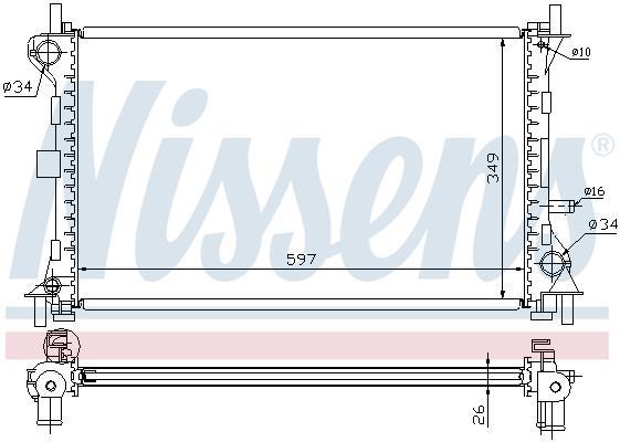 Radiateur moteur (Radiateur de refroidissement) NISSENS 62073A