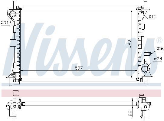 Radiateur moteur (Radiateur de refroidissement) NISSENS 62075A