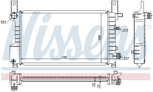 Radiateur moteur (Radiateur de refroidissement) NISSENS 62076A
