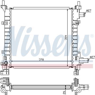 Radiateur moteur (Radiateur de refroidissement) NISSENS 62083A