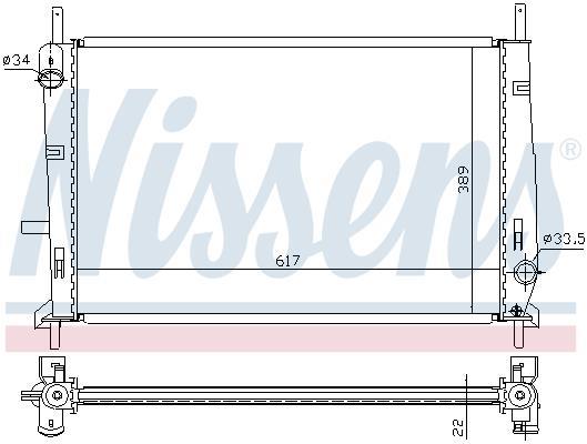 Radiateur moteur (Radiateur de refroidissement) NISSENS 62104