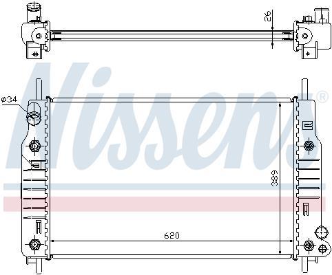 Radiateur moteur (Radiateur de refroidissement) NISSENS 62105