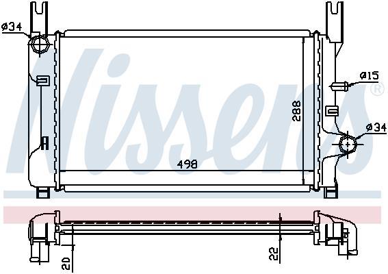 Radiateur moteur (Radiateur de refroidissement) NISSENS 62117A