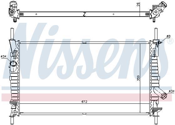 Radiateur moteur (Radiateur de refroidissement) NISSENS 62128