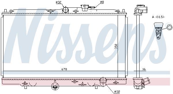 Radiateur moteur (Radiateur de refroidissement) NISSENS 62258