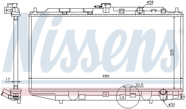 Radiateur moteur (Radiateur de refroidissement) NISSENS 62276