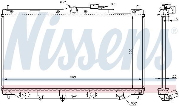 Radiateur moteur (Radiateur de refroidissement) NISSENS 62279A