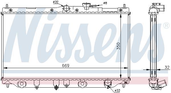 Radiateur moteur (Radiateur de refroidissement) NISSENS 62282A
