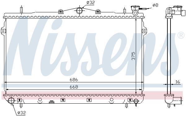 Radiateur moteur (Radiateur de refroidissement) NISSENS 62298