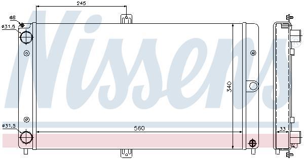 Radiateur moteur (Radiateur de refroidissement) NISSENS ref. 623552