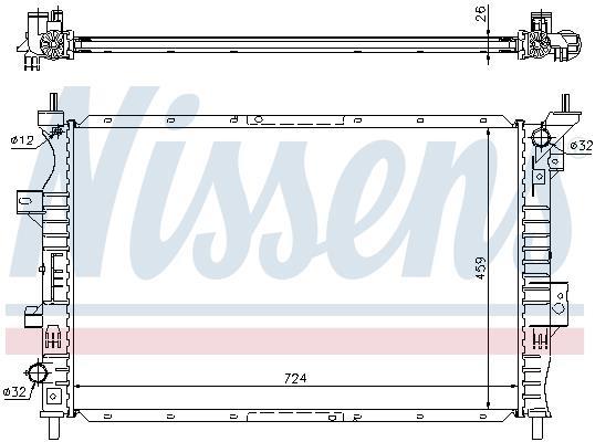 Radiateur moteur (Radiateur de refroidissement) NISSENS 62357