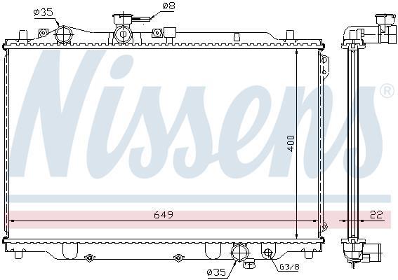 Radiador motor NISSENS 62405A