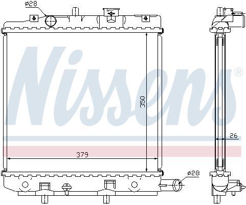 Radiateur moteur (Radiateur de refroidissement) NISSENS ref. 62455A